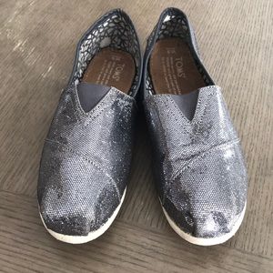 TOMS Grey Sparkle Size 9